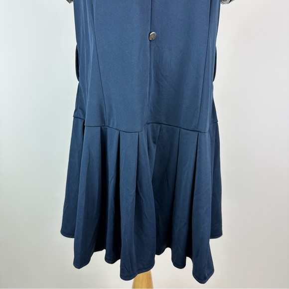 Police Costume Dress Stretch Pleated Skirt Navy Black Plus Size 18/20 - Picture 3 of 14